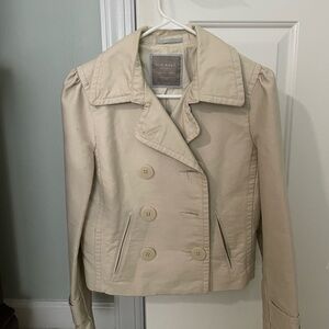 Old Navy Women's Beige Double-Breasted Pea Coat